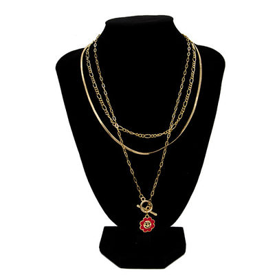 Colar de  Diamond Castle Necklace Carnelian Pendant da forma do ouro para mulheres