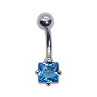 Cristal azul da joia 6mm das perfurações do umbigo do zirconita