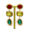 Ouro de pedra colorido Chunky Hoop Earrings dos brincos do ouro das mulheres do OEM