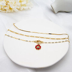 Colar de  Diamond Castle Necklace Carnelian Pendant da forma do ouro para mulheres