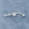Três Barbell curvado de aço de prata da joia 14ga das perfurações do corpo dos zircões