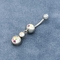 Grânulos de aço cirúrgicos do Barbell de Crystal Stones Body Piercings Jewellery