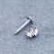 316 barra longa perfurando de aço inoxidável Opal Labret Stud da joia 16G 8mm de Labret
