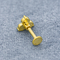 Chapeamento de ouro perfurando do parafuso prisioneiro 16G 6mm de Labret do bordo de pedra azul de turquesa