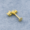 parafuso prisioneiro perfurando 316L do bordo do ouro da joia de Labret das gemas do zircão 16ga de aço inoxidável