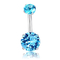 O zircão azul dobro apedreja a joia perfurando Opal Navel Ring do titânio 14G