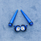 A orelha acrílica azul que estica o falso afila o calibre claro 6mm de Crystal Gems Spiral Stretchers 2