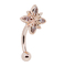 As gemas do espaço livre de Rose Gold Eyebrow Piercing Jewelry florescem 16G 316 de aço inoxidável