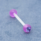 3 partes de Crystal Gems Plastic Barbell Tongue que perfura 14G Hypoallergenic