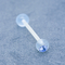3 partes de Crystal Gems Plastic Barbell Tongue que perfura 14G Hypoallergenic